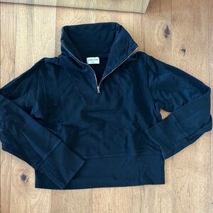 Cotton Citizen Black Quarter-Zip Pullover